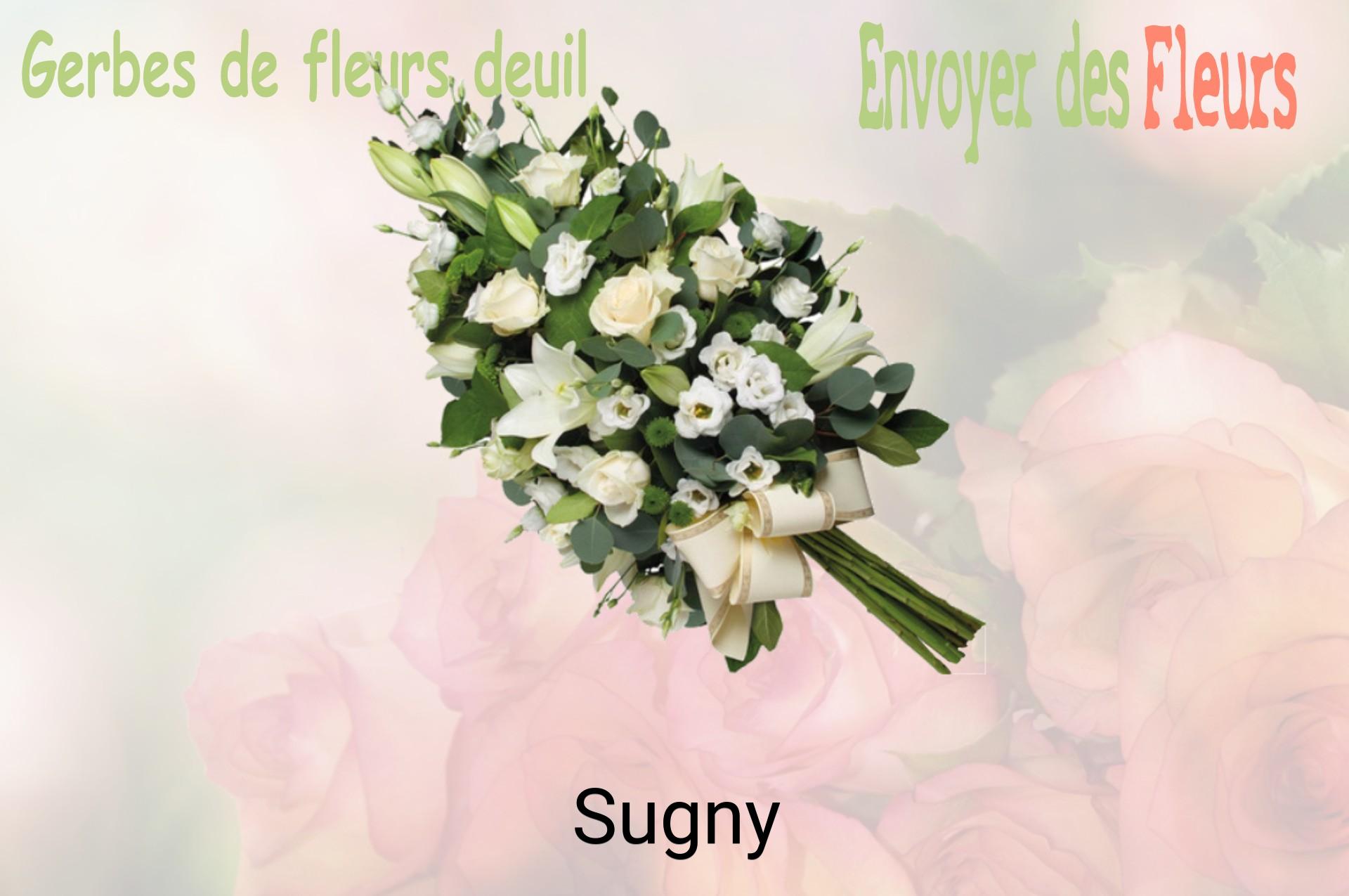 Gerbe de fleurs de deuil livrée à Sugny
